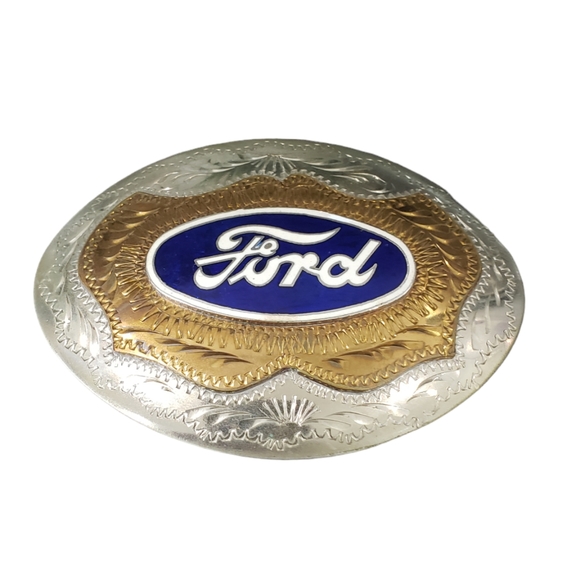 Ford Other - Ford Vintage Belt Buckle 1990 Signed German Silver, Brass, Enamel